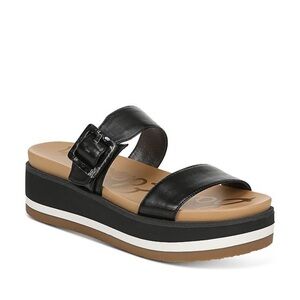 Sam Edelman Augustine leather platform wedge sandals size 10 black brown